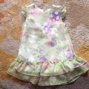Chiffon Soft Green Purple Baby Easter Spring Holiday Dress (38)